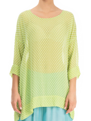 Dotty Lime Silk Tunic