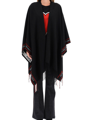 Alexander Mcqueen Logo Fringed Shawl