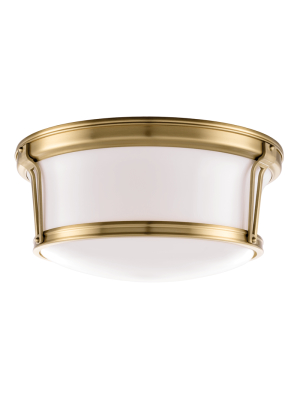 Hudson Valley Lighting Newport 3-bulb Ceiling Lamp - Aged Brass & Opal Glossy