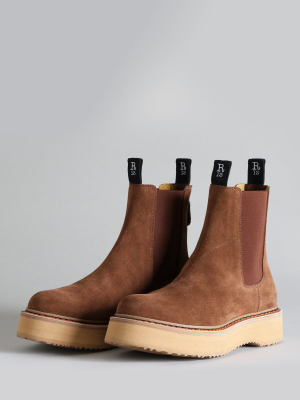 Single Stack Chelsea Boot - Brown Suede