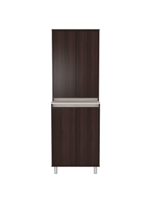 4 Door Breakroom Cabinet Espresso/amber Gray - Inval