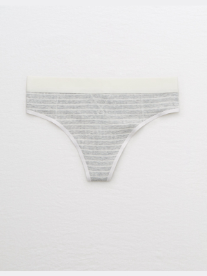 Aerie Ribbed High Waisted Thong Underwear