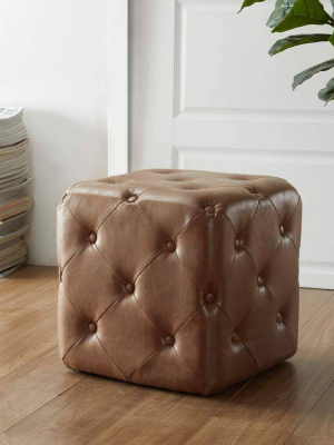 Eluxury Square Ottoman With Button Tufting