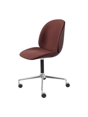 Beetle Meeting Chair - Aluminum 4-star Base W/ Castors - Front Upholstered