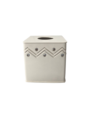 Diamond Wave Tissue Box Cover White - Popular Bath