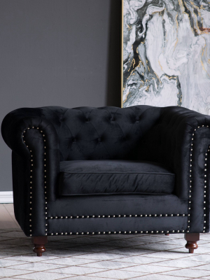 Upholstered Accent Chair Black - A&b Home