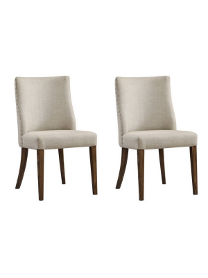 Set Of 2 Astor Relaxed Classic Dining Chair White - Treasure Trove Accents