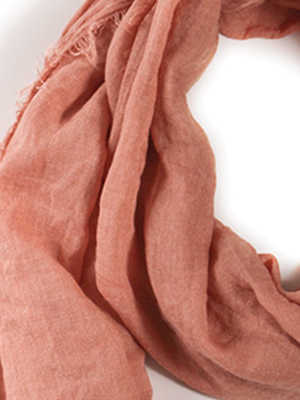 Lightweight Frayed Scarf - Salmon