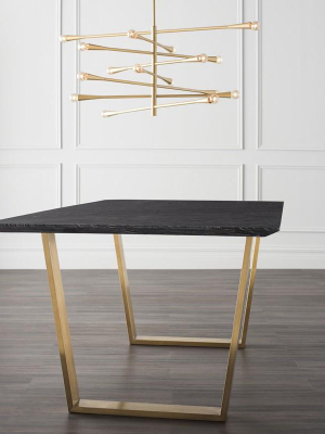 Nuevo Catrine Dining Table - Black Wood Vein