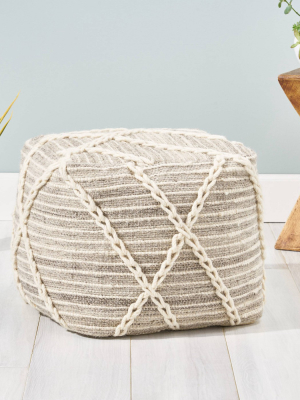 Borton Contemporary Pouf Gray - Christopher Knight Home