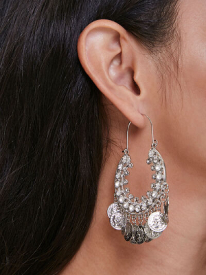 Coin Pendant Chandelier Earrings