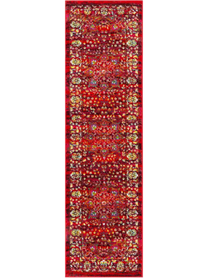 Cherokee Red/red Runner Rug