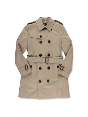 Burberry Kids Belted Gabardine Trench Coat