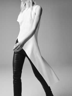Electra Asymmetric Elongated Cotton Top