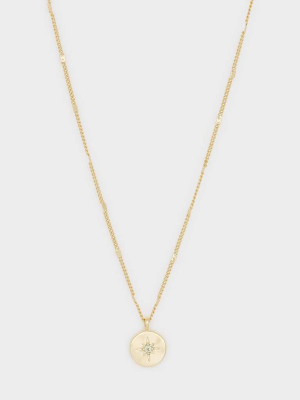 Power Birthstone Coin Necklace (august)