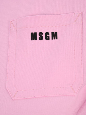 Msgm Logo Printed Pocket T-shirt