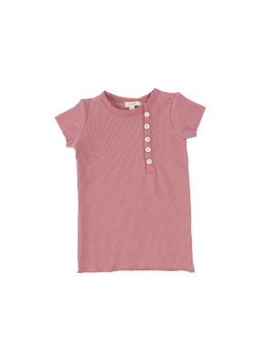 Lil Legs Sideway Short Sleeve T-shirt - Blush