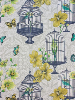 Orangery Wallpaper In Gray And Lemon From The Belvoir Collection By Matthew Williamson