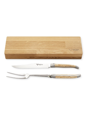 Laguiole En Aubrac Birchwood Carving Knife Set