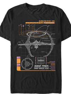 Men's Star Trek Ds9 Space Station Schematics T-shirt