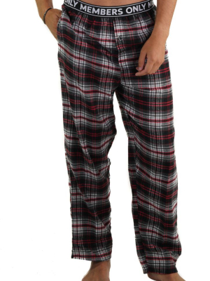 Men's Flannel Sleep Pants Logo Elastic - Red