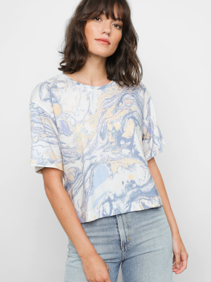 Rails Womens The Boxy Crew Top - Blue Marble