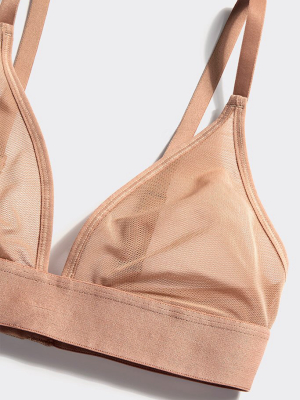 Sieve Triangle Bra In Buff