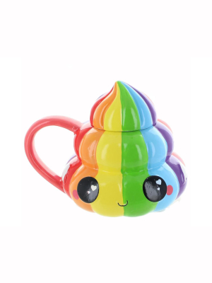 Se7en20 Glitter Galaxy Rainbow Emoji 20oz. Ceramic Mug With Lid