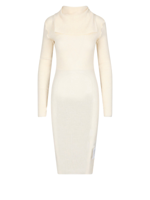 Mm6 Maison Margiela Panelled Long-sleeved Dress