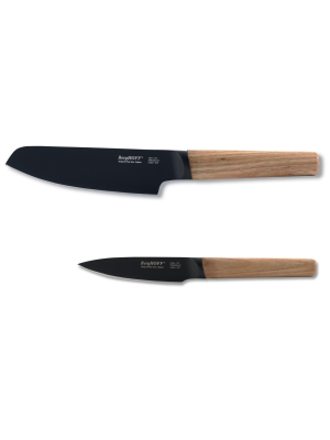 Berghoff Ron 2pc Cutlery Set, 4.5" Vegetable & 3.5" Paring, Natural