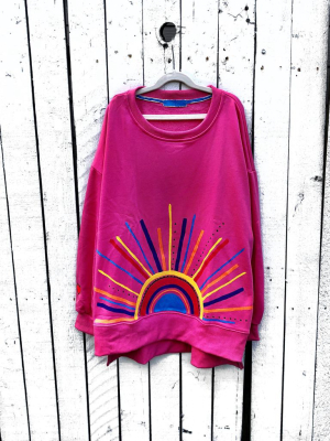 'rainbow Burst' Painted Sweatshirt