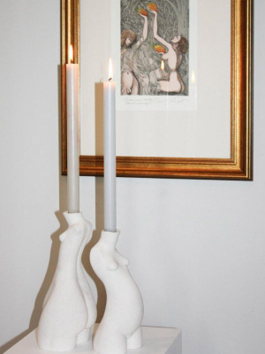 Anissa Kermiche Tit For Tat Tall Candlestick - White