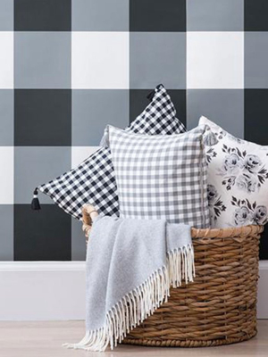 Grey Gingham Pillow