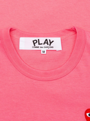 Comme Des Garcons Play Pastelle Women's Red Emblem T-shirt - Pink