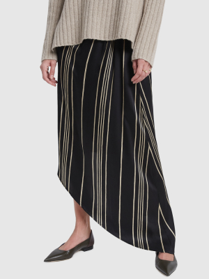 Striped Charmeuse Skirt