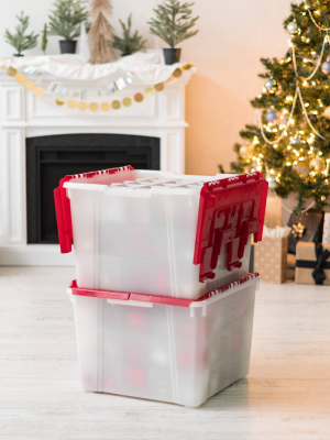 Iris 2pk Ornament Storage Box Pearlred