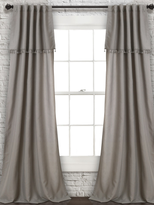 Set Of 2 Ivy Tassel Faux Linen Light Filtering Window Curtain Panels - Lush Décor