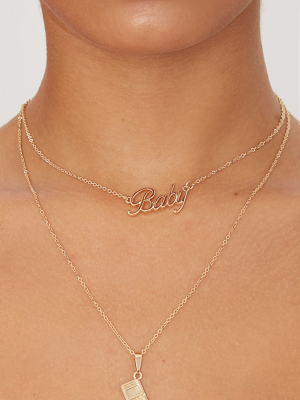 Gold Baby Logo Phone Necklaces