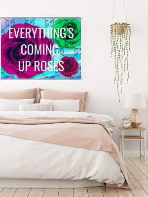 Coming Up Roses Framed Canvas Wall Art