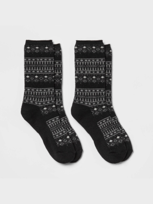 Women's Heavyweight Cushioned Fairisle 2pk Crew Socks - All In Motion™ 4-10