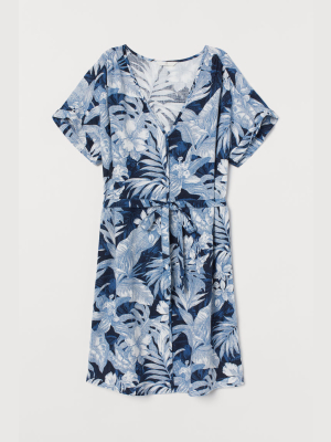 Linen-blend Dress