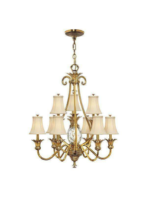 Plantation Chandelier Burnished Brass