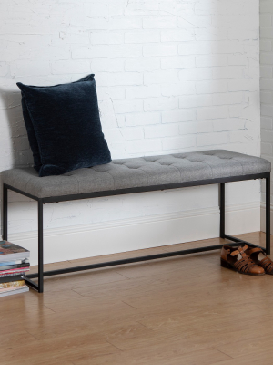 48" Upholstered Bench With Metal Base - Saracina Home