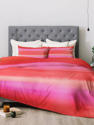 Amy Sia Ombre Watercolor Comforter Set Pink - Deny Designs