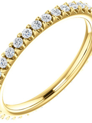 Pompeii3 3/8ct Diamond Eternity Ring 14k Yellow Gold Womens Stackable Wedding Band