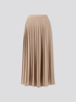 Women Chiffon Pleated Long Skirt (online Exclusive)