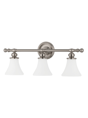 Hudson Valley Lighting Weston 3-bulb Vanity Lamp - Satin Nickel & Opal Matte