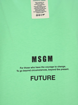 Msgm Fantastic Green Printed T-shirt