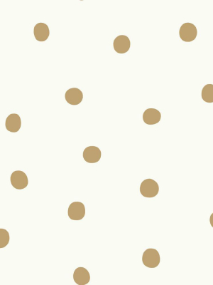 Dots Peel & Stick Wallpaper In Gold By Roommates For York Wallcoverings