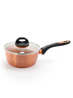 Gibson Home Hummington 1.7 Quart Titanium Sauce Pan With Lid In Copper